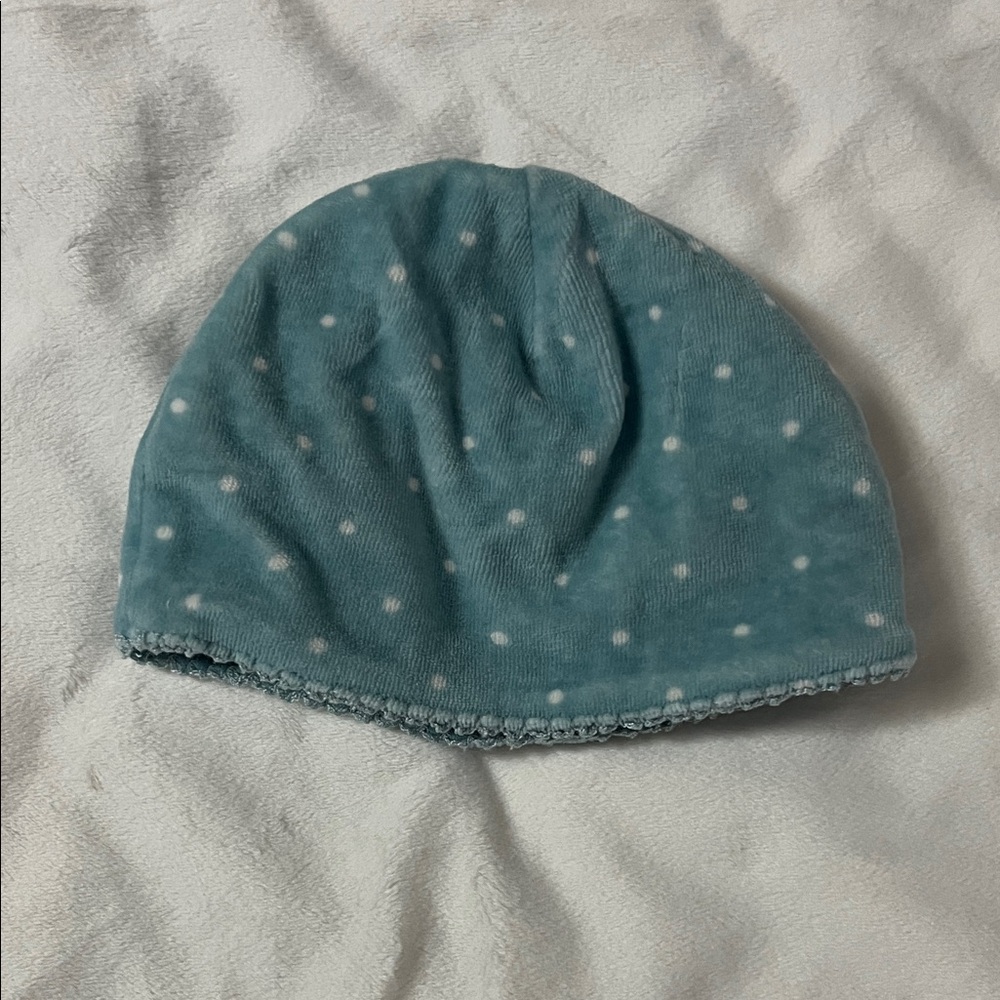 GAP Teal Dot Knit Baby Beanie